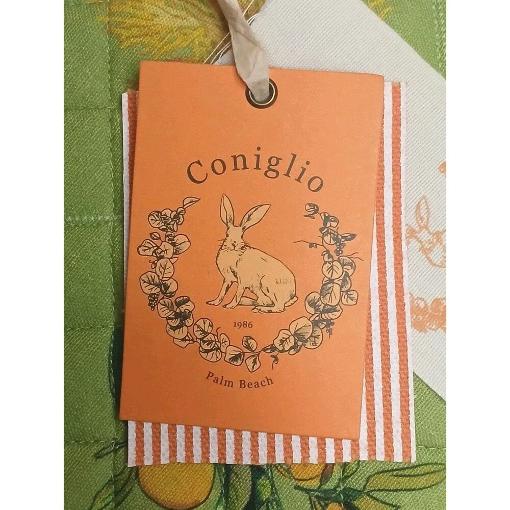 Coniglio Palm Beach Placemats Set Of 4 Reversible Tropical Print/ Green NWT $250